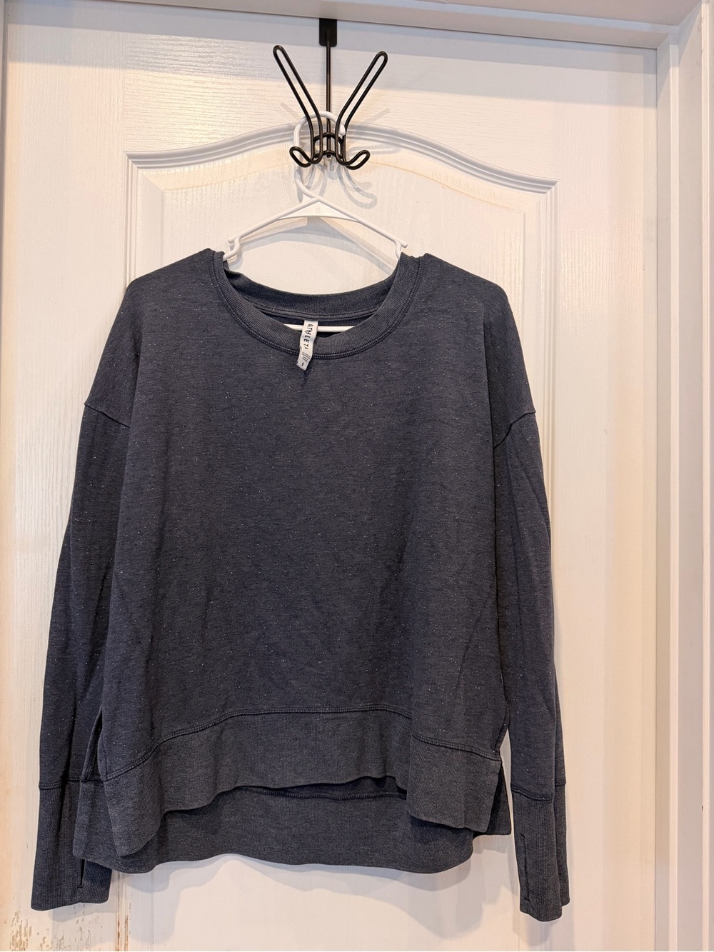 Athleta Heathered Dark navy Crewneck Sweatshirt
